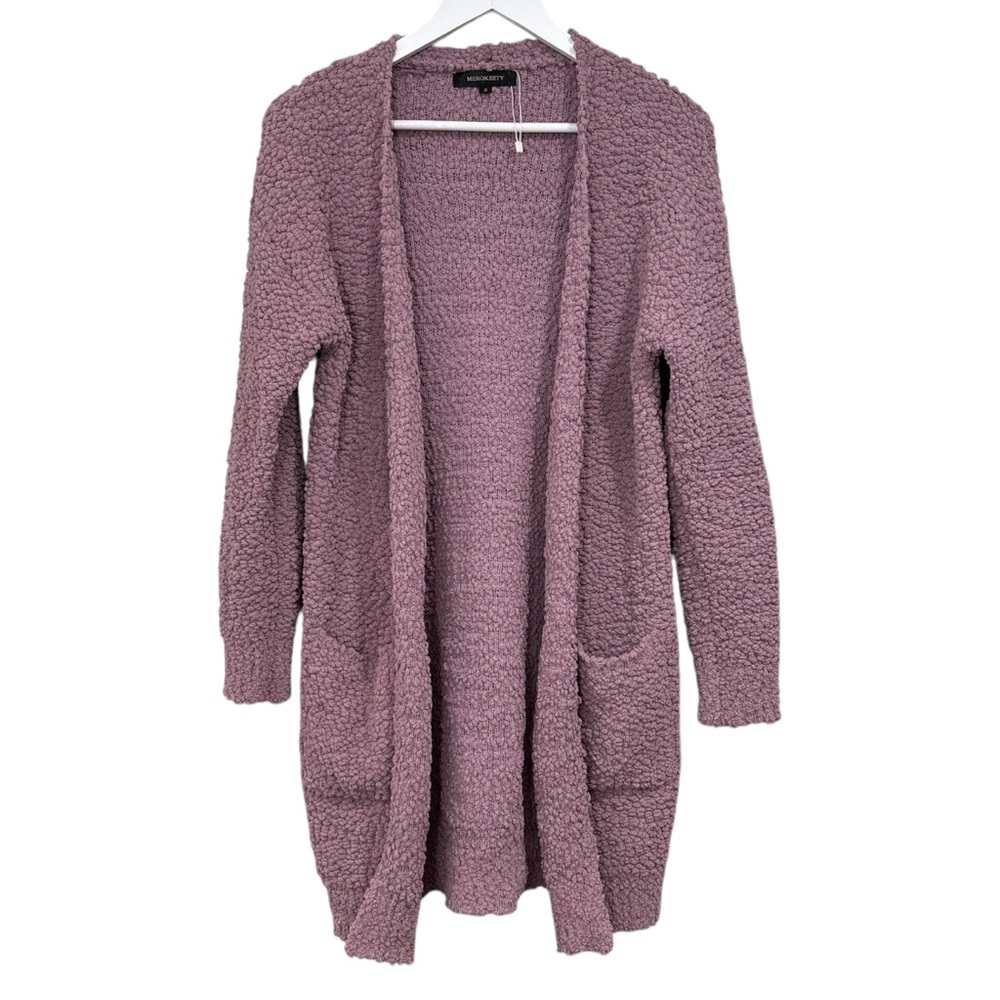 Merokeety Dusty Purple Long open Cardigan Women's Size Small NWOT